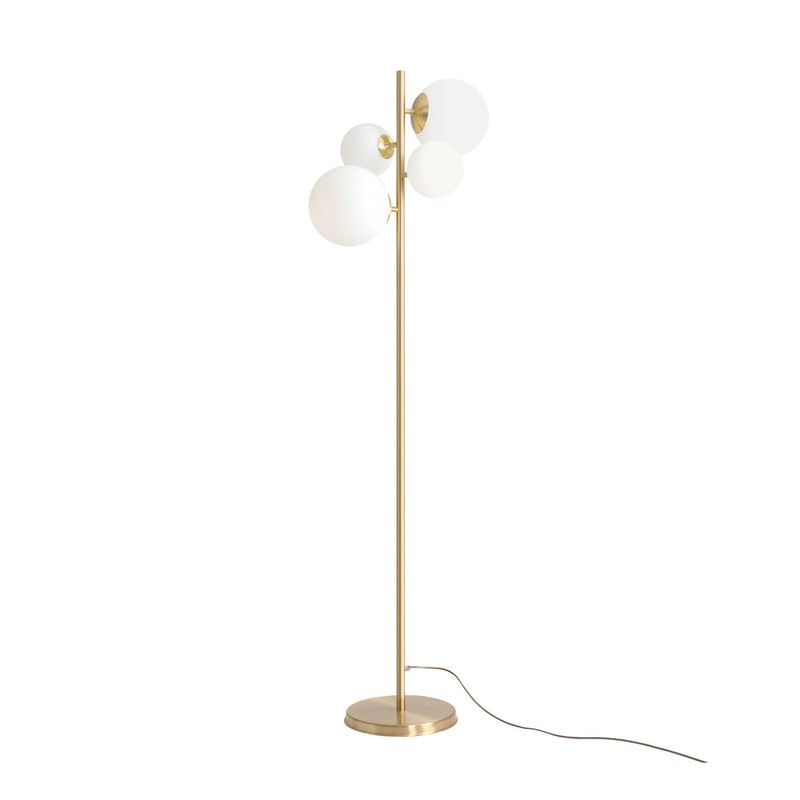 Stehleuchte Stehlampe Joel Messing Weiß Glas Metall 4-flammig Schalter E27 LED - 5904798652234
