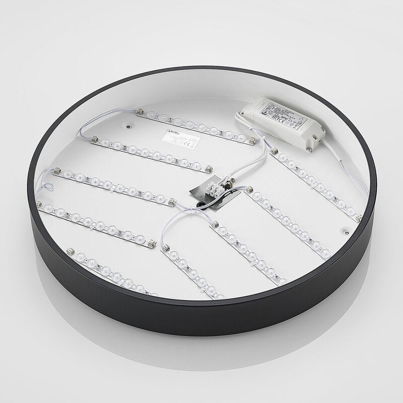 Lindby Simera LED-Deckenlampe Deckenlampe Lampe Leuchte 27 W Ø 50 cm schwarz - 4251096585629