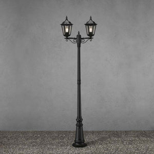 B-Ware Konstsmide Mastleuchte Firenze 2-flammig Außenleuchte schwarz matt Aluminium