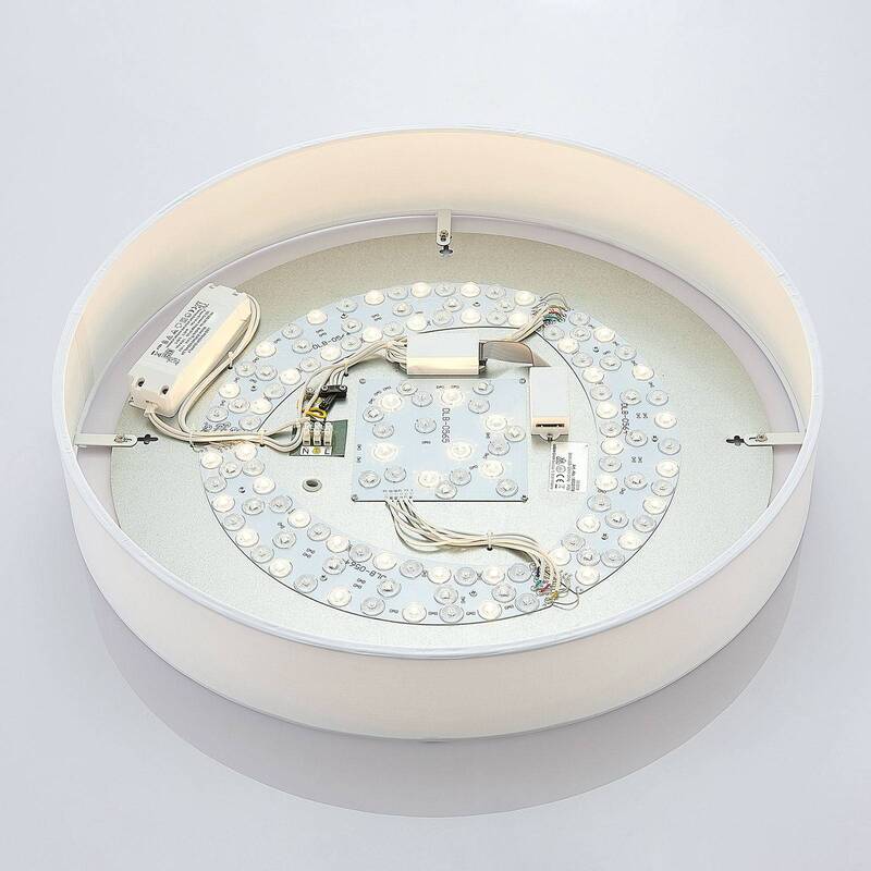 Lucande Deckenleuchte Deckenlampe LED RGB Smart Home WiZ App weiß Textil 60cm - 4251096557558