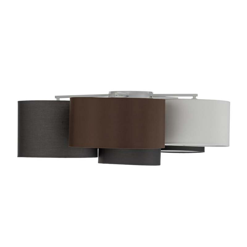Lindby Deckenlampe Hängeleuchte Laurenz LED 6-flammig dimmbar grau/braun Ø99cm - 4251096563245
