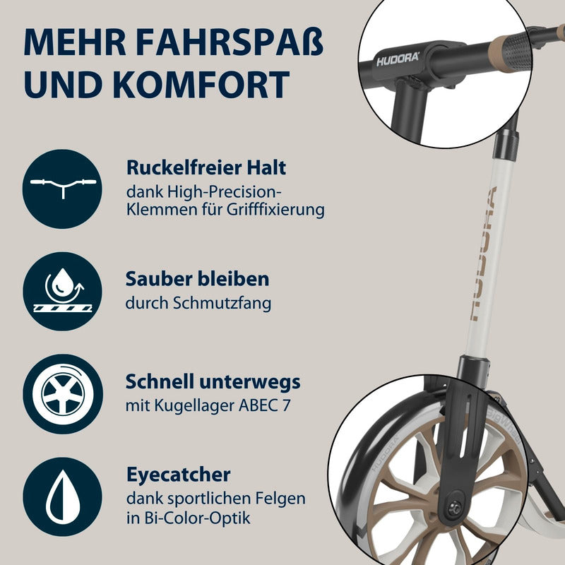 HUDORA BigWheel 205 Advanced Scooter faltbar 100kg max. für Kinder ab 4 Jahre... - 4005998141625
