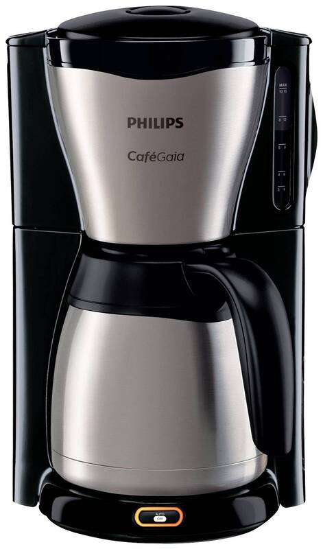 Philips Café Gaia Kaffeemaschine Schwarz Edelstahl Fassungsvermögen Tassen=15 - 8710103879978