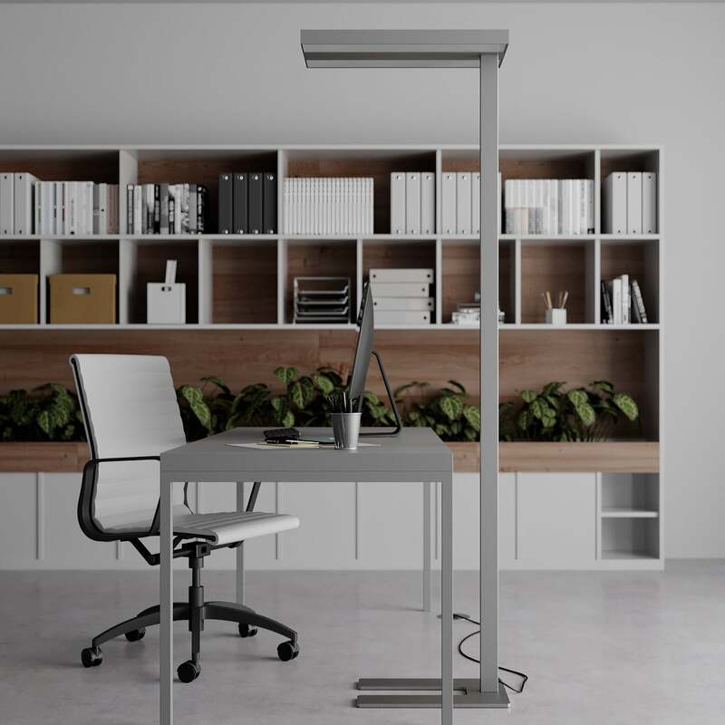 Arcchio Stehlampe Logan LED dimmbar silber 6000lm U-fuß 196cm Büro Leuchte - 4251096526974