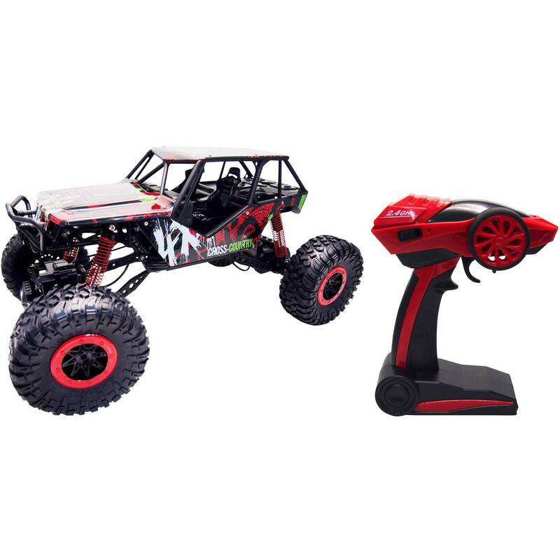 Amewi 22216 Crazy Crawler 4WD 1:10 Rock Modellauto Modell Fahrzeug brushed rot - 4260476352874