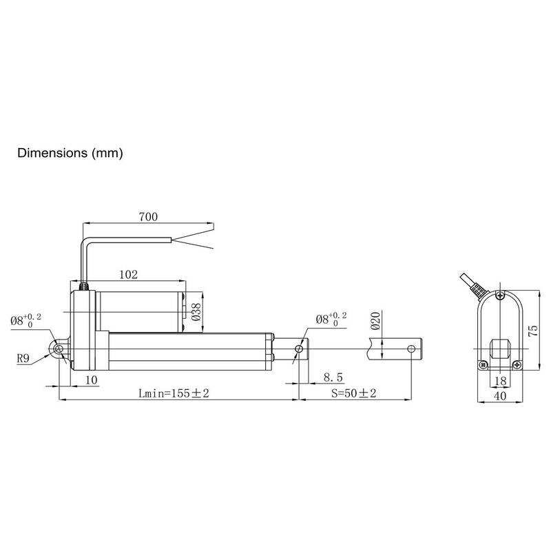 TRU COMPONENTS Elektrozylinder TC24-50-1000 24V DC Schubkraft 1000N Hublänge - 4064161472027