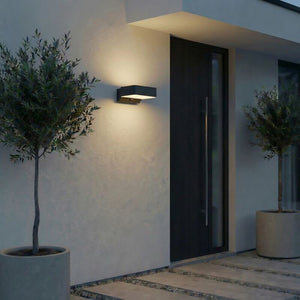 B-Ware Lindby Außenwandleuchte Fando LED Wandleuchte Gartenlampe anthrazit 22,5cm IP44