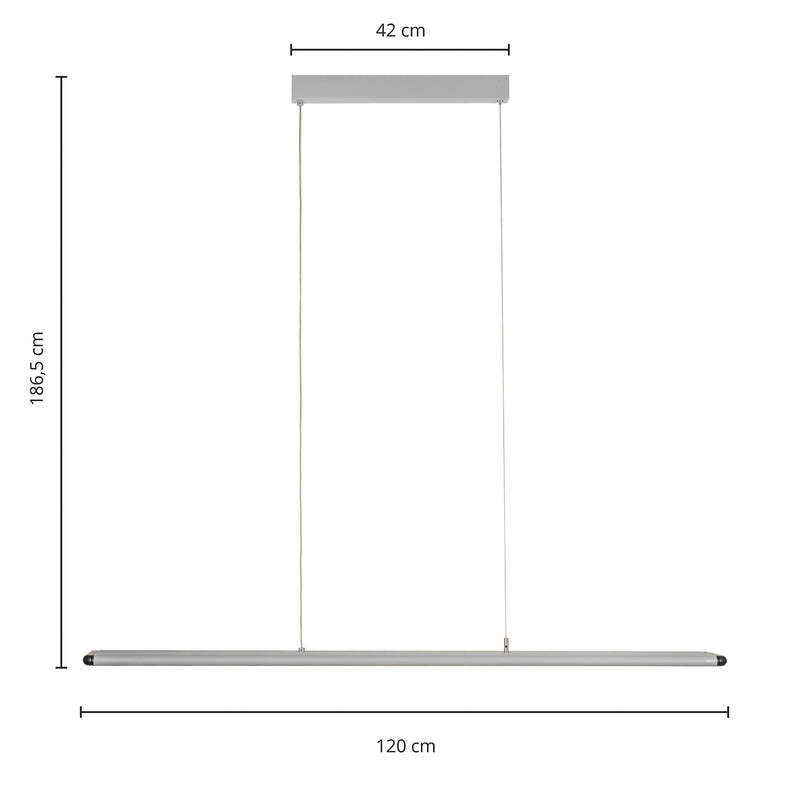 Prios Hängeleuchte Pendelleuchte Zyair LED Lampe dimmbar silber 120x17,2cm - 4251911759235