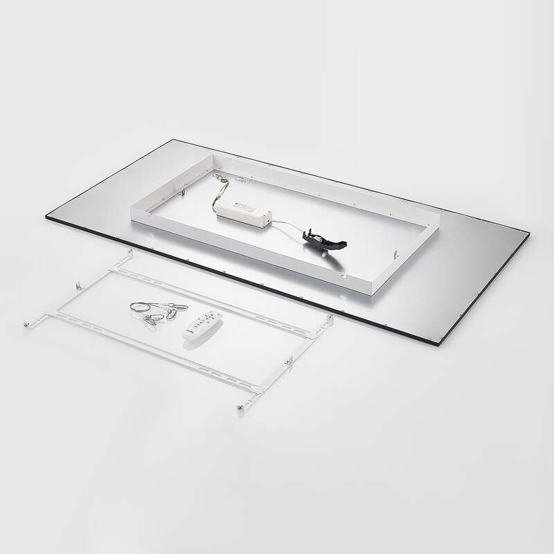 Lindby Deckenlampe Nelios LED Lampe dimmbar schwarz 120x60cm CCT 2700K-6500K - 4251911739411