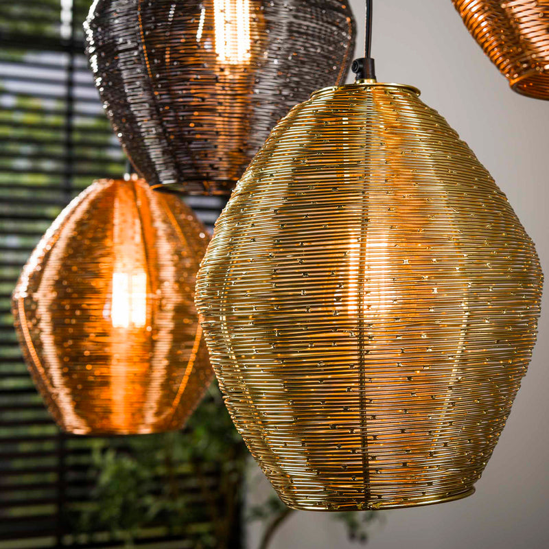 Hängeleuchte Spoelamp 5-flammig LED Pendelleuchte dimmbar bunt metallic 118x23cm - 8713244072727