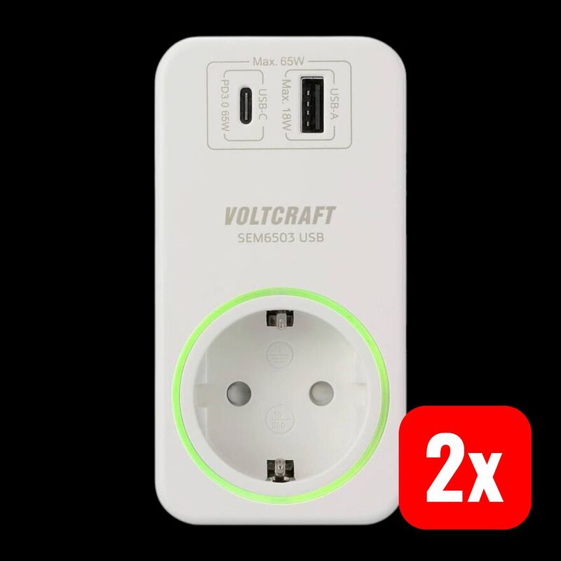VOLTCRAFT Energiekosten-Messgerät SEM6503 USB-Schnittstelle Datenexport 3680W - 4064161293738