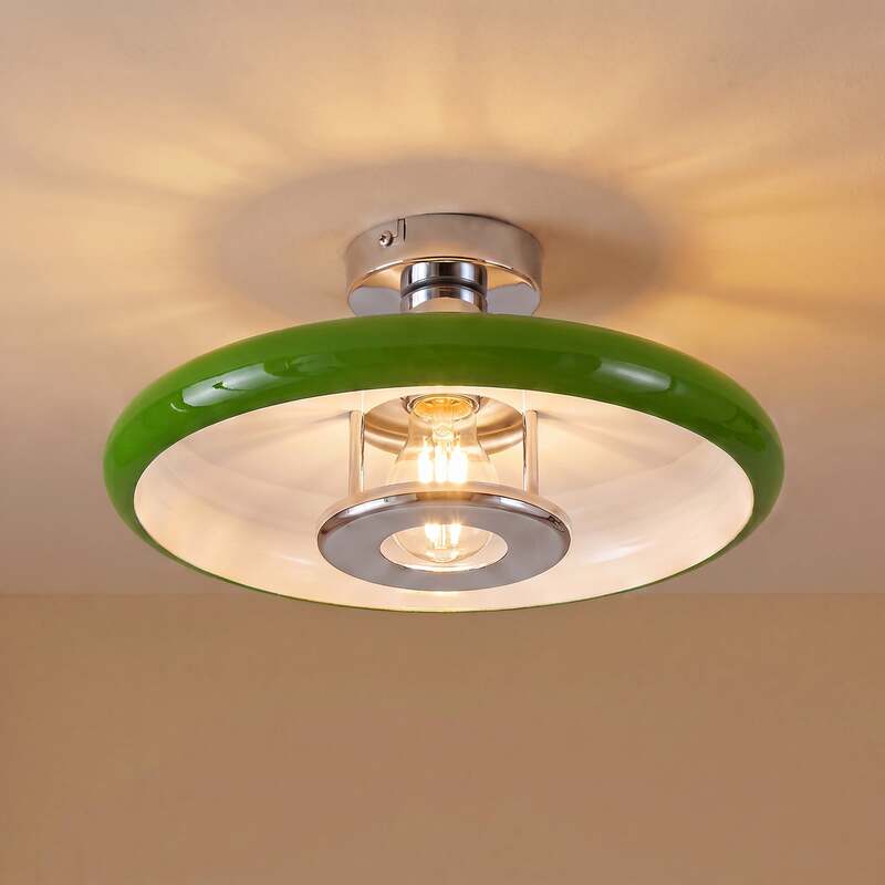 Lindby Deckenleuchte Branford LED Lampe Leuchte dimmbar grün Ø35cm 16cm hoch - 4255830903410