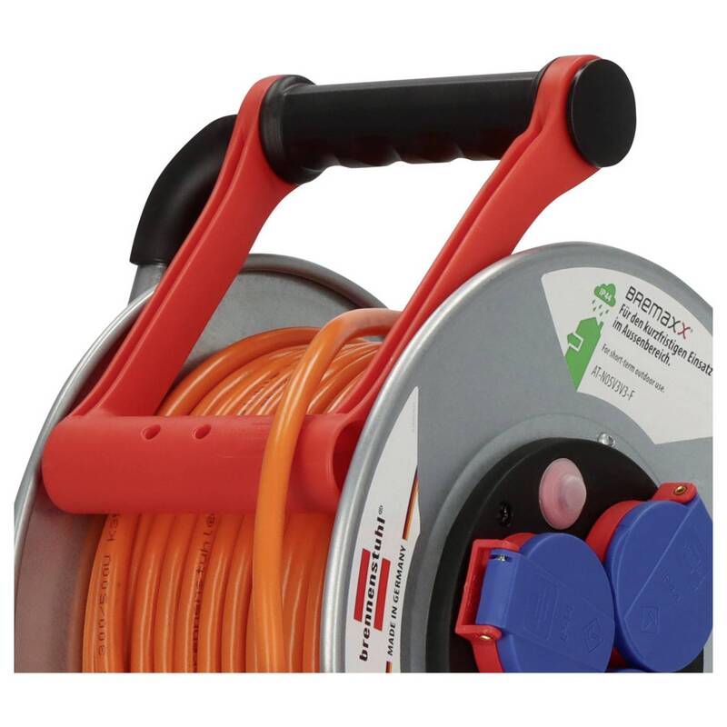 Brennenstuhl 1198740 Kabeltrommel Kabelabroller 25m Orange Schutzkontakt-Stecker - 4007123683079