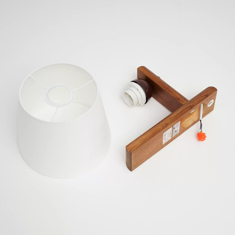 Wandleuchte Sweden mit Holzgestell nussbaum eiche Wandlampe Lampe Leuchte Licht - 5907687436298