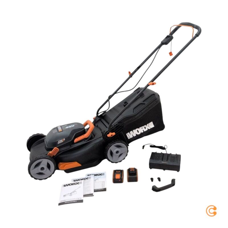 Worx Rasenmäher WG743E Akku Mäher 40cm mit IntelliCut Technologie und Mulcher - 6924328338420