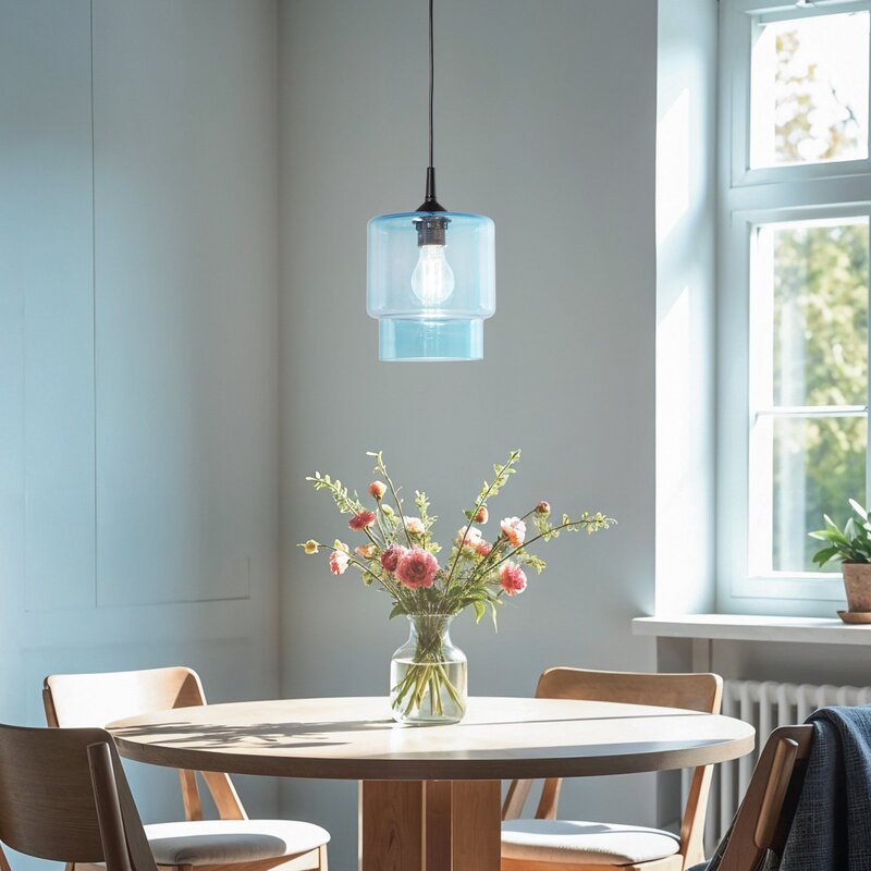 Argon Pendelleuchte Hängeleuchte Glas Nesto marineblau E27 Leuchte Lampe - 5902553238549
