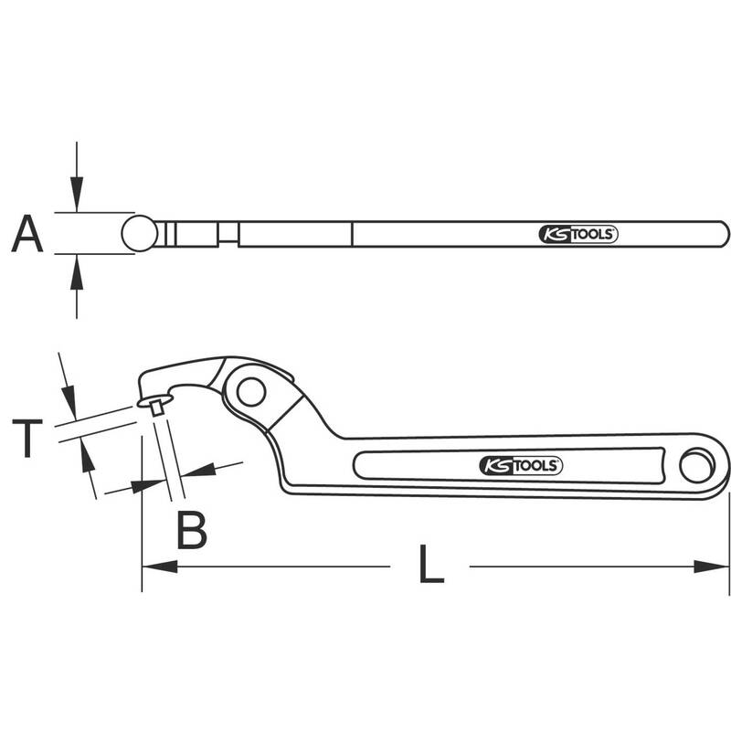 KS Tools Hakenschlüssel 517.1324 Schraubenschlüssel Kreuzlochmutter 35 - 50 mm - 4042146544433