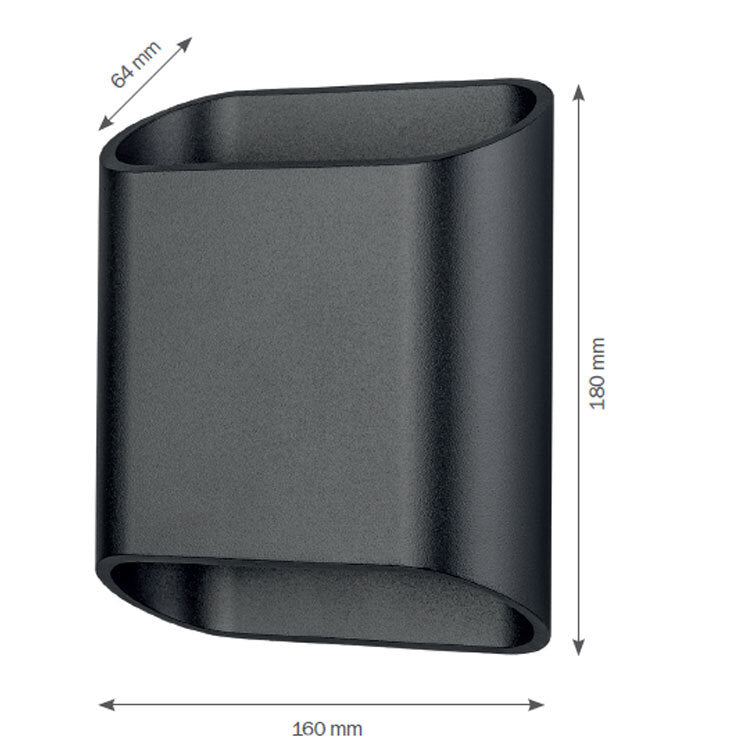 LCD 5175 Up & Down Wandleuchte LED dimmbar IP54 graphit 2x 410-460 lm - 4260277682767