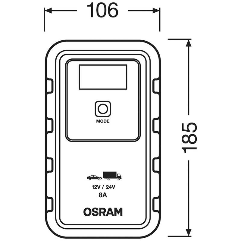 Osram Automotive Automatikladegerät Ladegerät 12V 24V 4A 8A IP65 Akkutest - 4052899620544