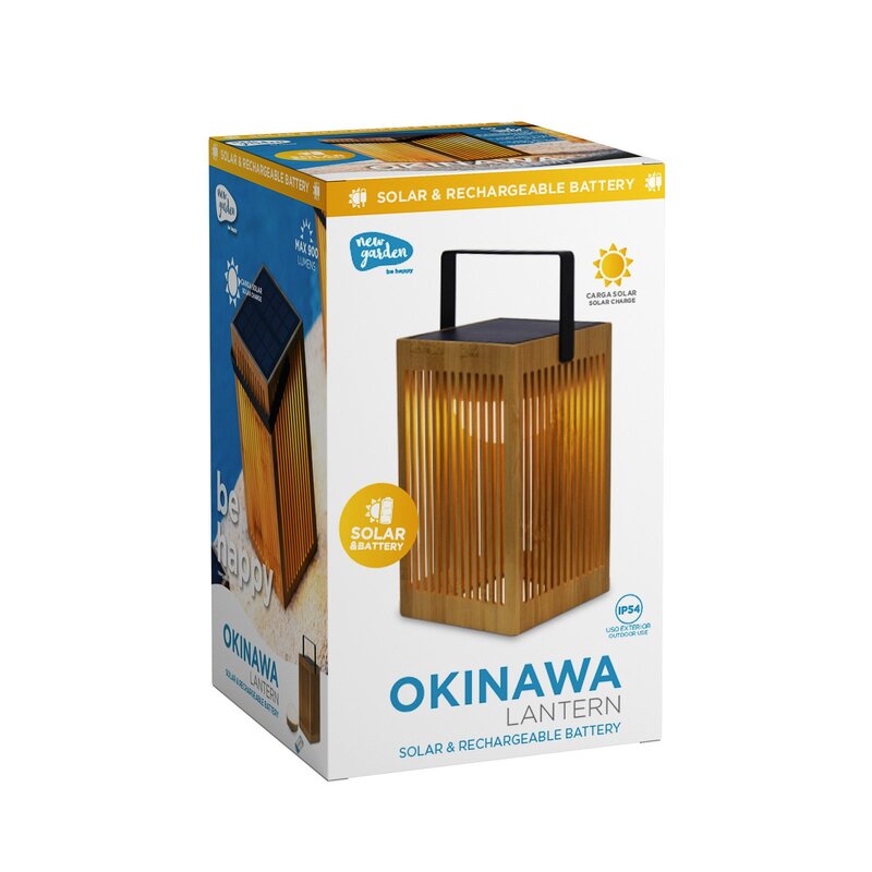 Newgarden Okinawa LED-Solar-Tischlampe aus Bambus Leselampe Leuchte Lampe Spot - 8435578509365