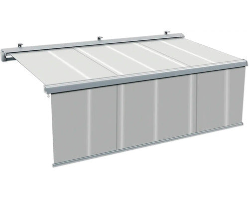 Vernazza Halbkassettenmarkise 5x3 Motor Fernbedienung Nothandkurbel grau - 4306516433254