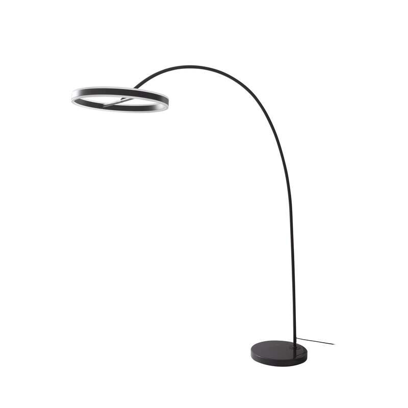 Lucande Stehlampe Bogenlampe Yekta LED dimmbar schwarz Wohnzimmerlampe - 4251911761955