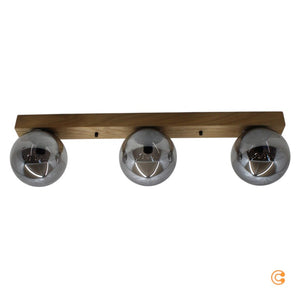 B-Ware JUST LIGHT Deckenleuchte Lampe Green Widow Glaskugeln dreiflammig schwarz grau
