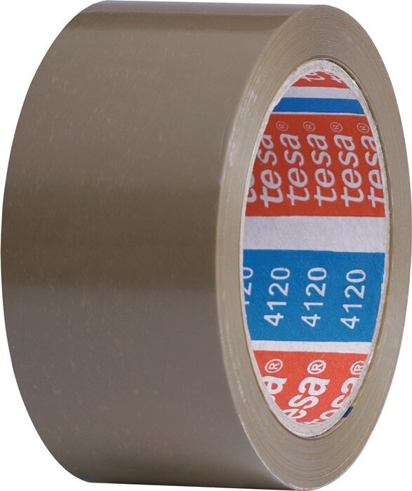 tesa Verpackungsklebeband 4120 Packband PVC Klebeband 66 m 50 mm beige 18 Stück - 4005800003400