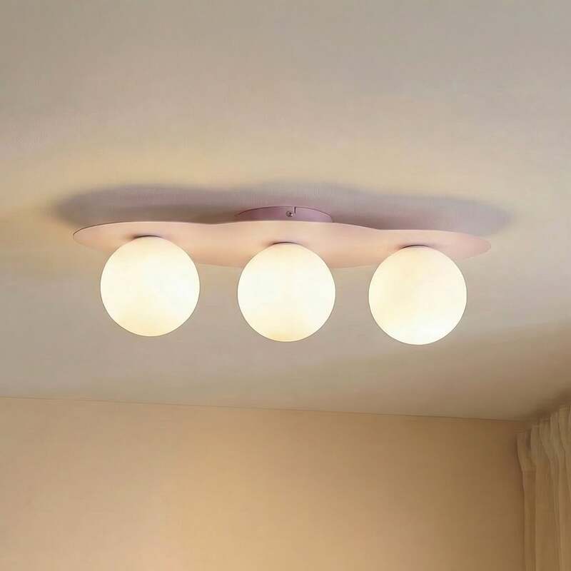 TK Lighting Deckenleuchte Cloud rosa 3-flammig LED Lampe dimmbar Glas 51cm - 5906135114474
