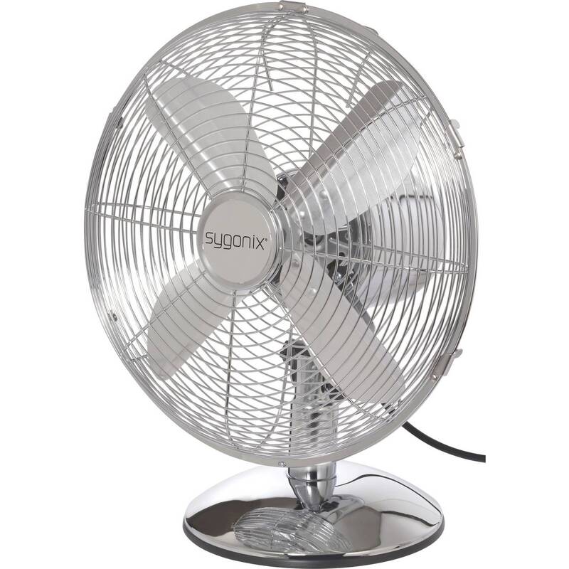 Sygonix Tischventilator Ventilator Oszillierend 35W Chrom 335mm x 400mm 3 Stufen - 4064161489322