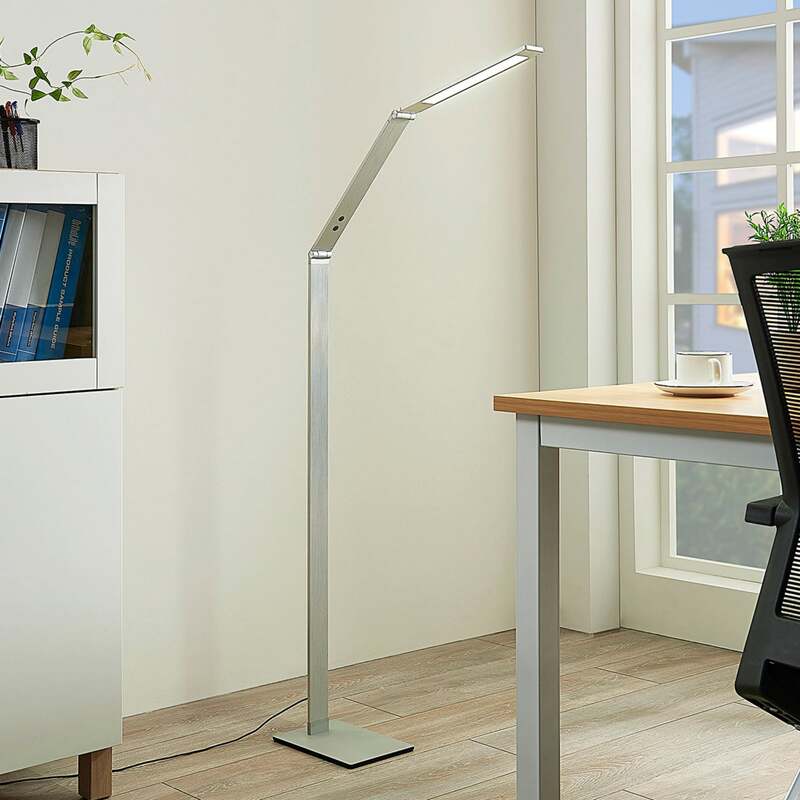 Lucande Stehleuchte Nicano LED dimmbar grau Aluminium 125cm CCT 3000K-6000K - 4251096541991