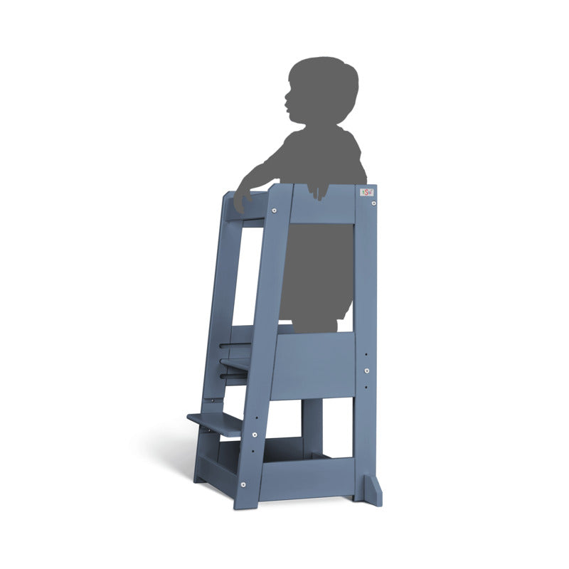 tiSsi Lernturm Felix Entdecker-Turm Kinderhochstuhl Taubenblau 91cm 250kg - 4260657582687