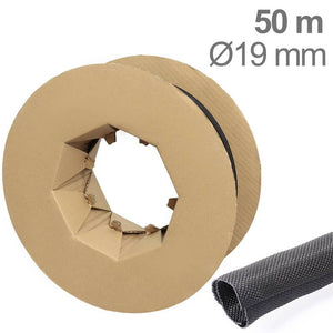 B-Ware TRU COMPONENTS Kabelschutzschlauch Geflechtschlauch Kabelbündelung 19 mm schwarz