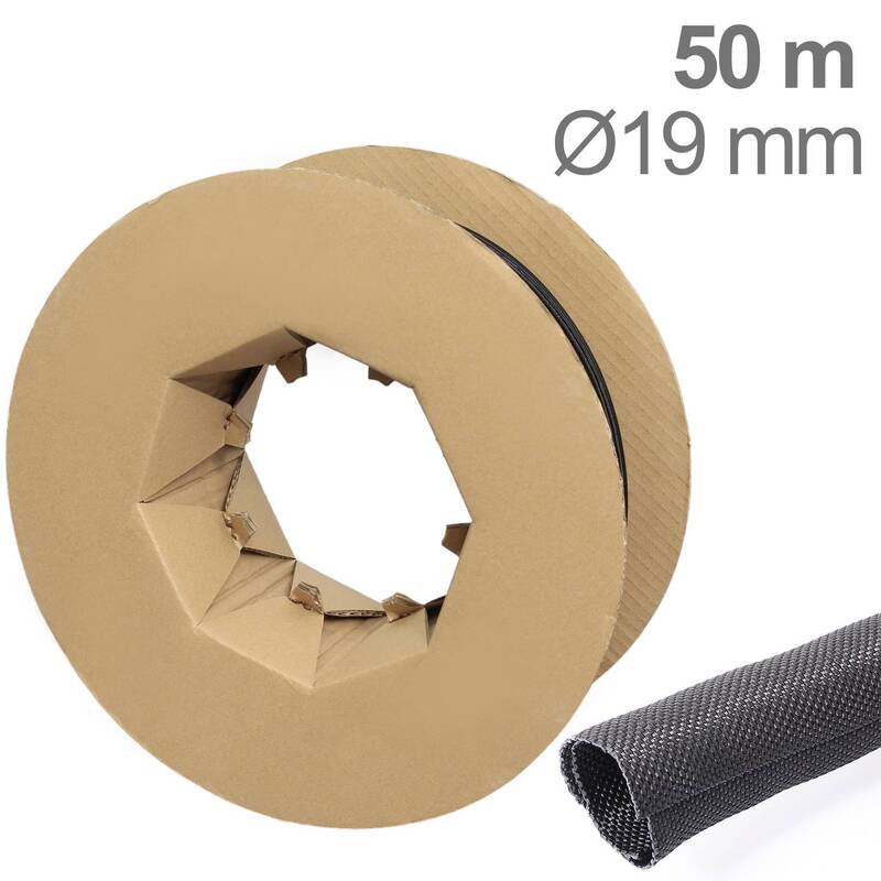 TRU COMPONENTS Kabelschutzschlauch Geflechtschlauch Kabelbündelung 19 mm schwarz - 4260732285939