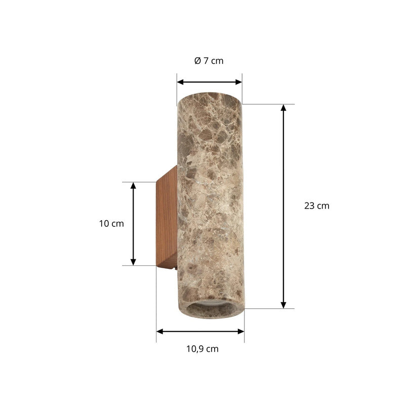 Lucande Wandleuchte Tavira LED Wandlampe dimmbar braun marmoriert 2x GU10 23cm - 4255830914157