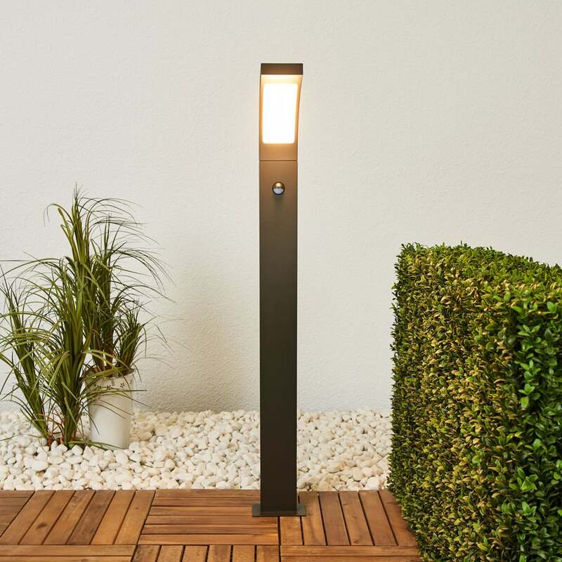 Lucande Pollerleuchte Wegeleuchte LED Juvia Sensor grafitgrau Außenbereich - 4251096538489