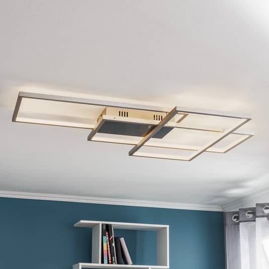 Lindby Deckenlampe Deckenleuchte LED WiZ App steuerbar RGBW nickel dimmbar - 4251911738780