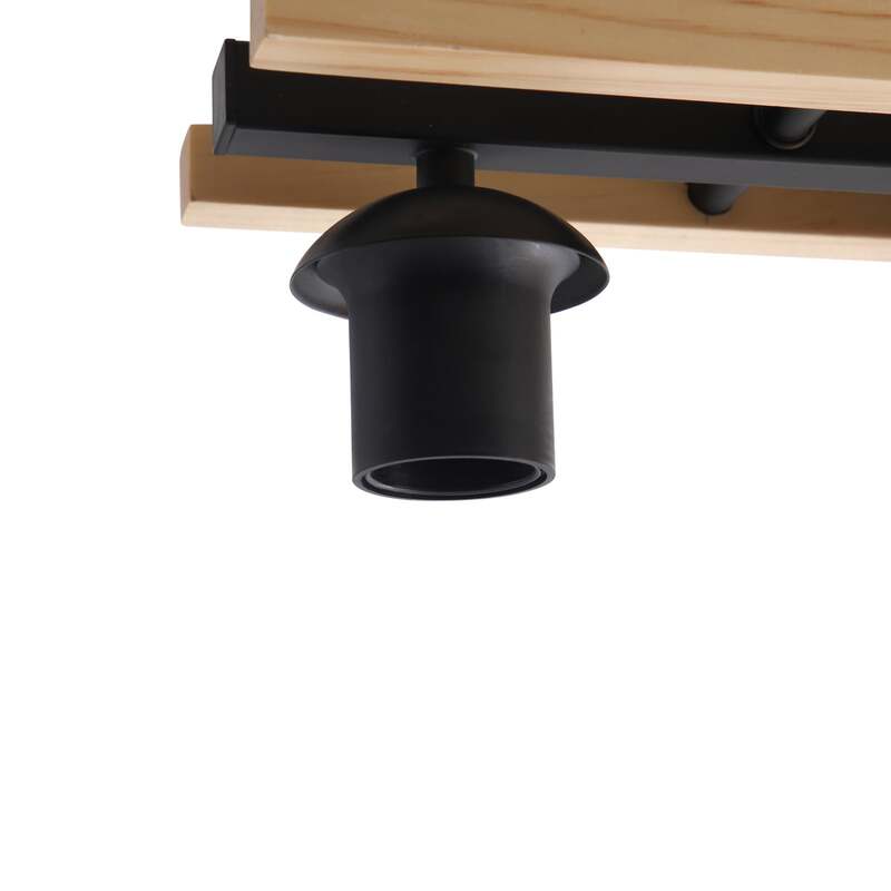 Lindby Deckenlampe Enrique LED 3-flammig Hängeleuchte Lampe amber Holz Glas - 4251911774856