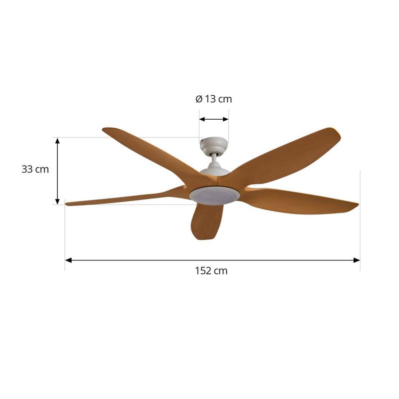 Lucande LED-Deckenventilator Omendo weiß DC leise dimmbar für Räume bis 15 m² - 4251911780031
