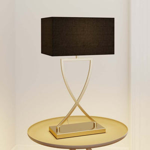 B-Ware Lucande Tischleuchte Evaine Hängelampe Lampe E27 messing schwarz 66cm 35cm