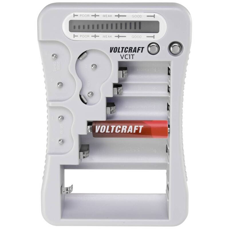 VOLTCRAFT Batterietester VC1T LCD Tester für 1,5 V, 3 V, 6 V, 9 V Batterien - 4064161205359