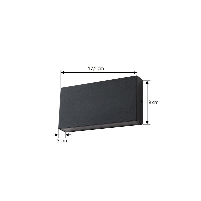 Lindby LED Außenwandlampe Leuchte Jarte schwarz Metall IP54 3 STÜCK - 4251911799149