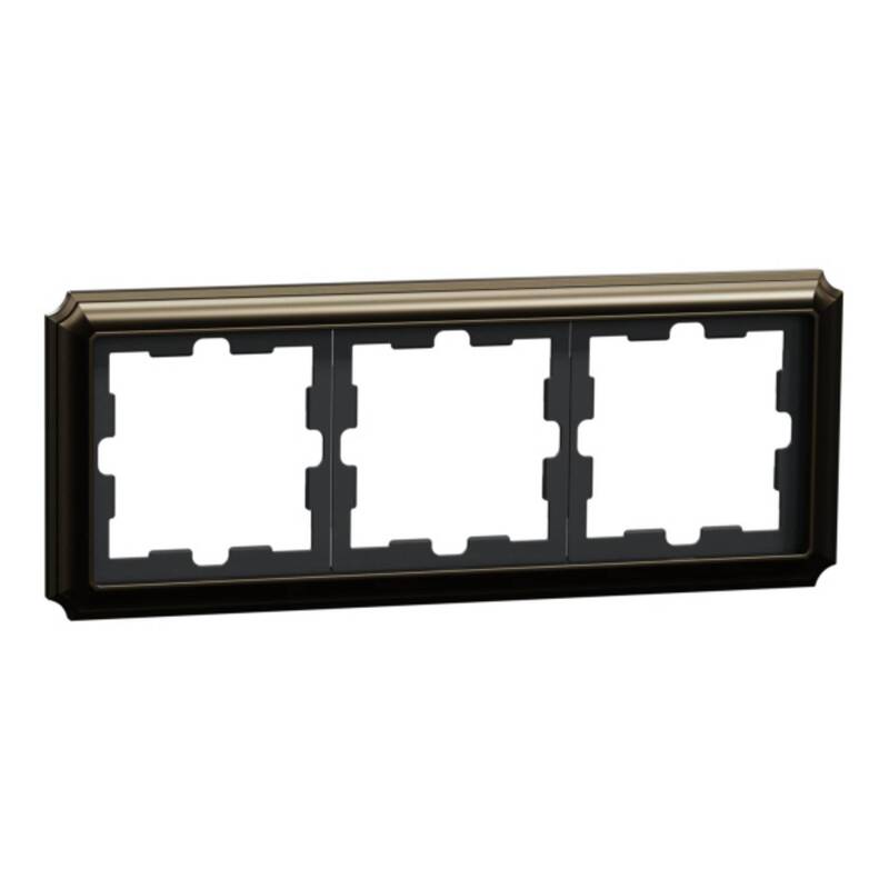 Merten D-Antik Metallrahmen 3-fach Zamak Moccametallic IP20 Unterputzmontage - 4042811222932