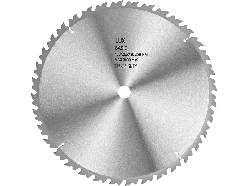 LUX-TOOLS HM-Kreissägeblatt Holz Ø450mm 36 Zähne Hartmetall Sägeblatt präzise - 4007871179367