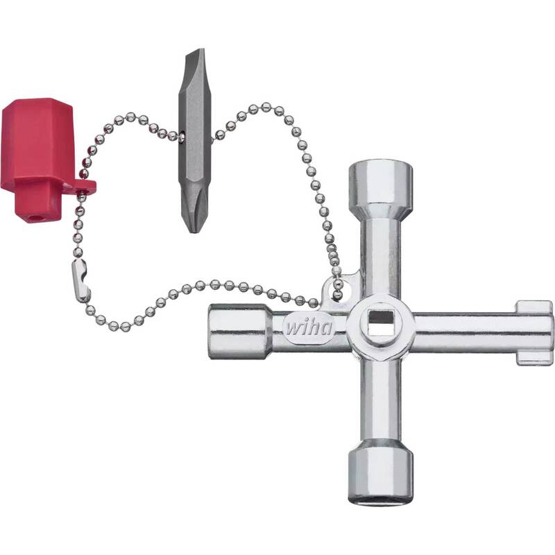 Wiha Schaltschrankschlüssel Kreuz-Form PH 2 Zink-Druckguss 1 Stück Werkzeug 74g - 4010995361143
