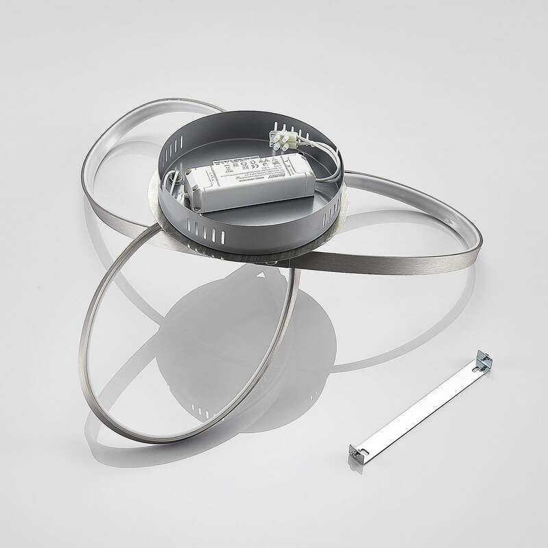 Lindby Deckenlampe Saliha LED Lampe dimmbar nickel matt 52,5cm warmweiß 3000K - 4251096537055