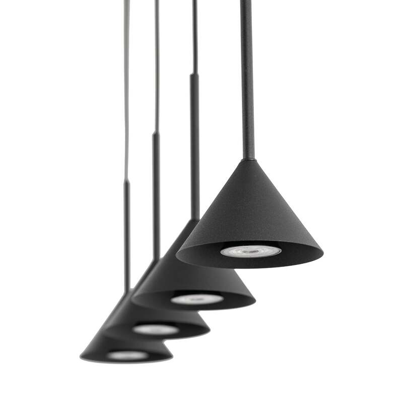 TK-Lighting Hängeleuchte Cono Mini 4-flammig LED Pendelleuchte dimmbar schwarz - 5906135103058