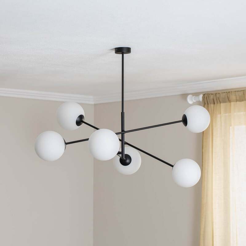 Deckenleuchte Linear schwarz/opal sechsflammig Deckenlampe Lampe SIEHE TEXT/FOTO - 5901738923591