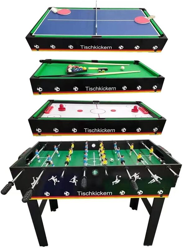 Izzy 4-in-1 Multi-Kicker Tischfußball Billard Tischtennis Air Hockey 123cm - 4047385499155