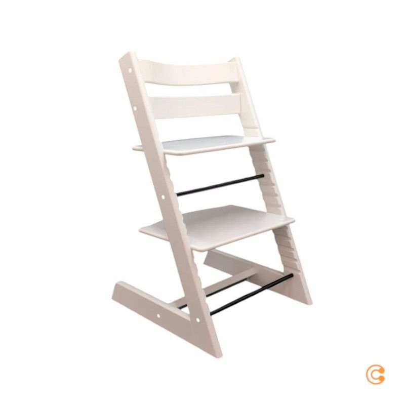 STOKKE Hochstuhl Tripp Trapp Kinderhochstuhl Babystuhl ergonomisch weiß Buche - 7040351001076